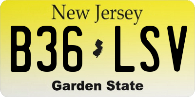 NJ license plate B36LSV