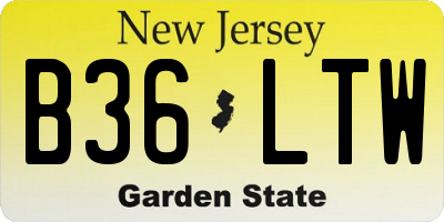 NJ license plate B36LTW