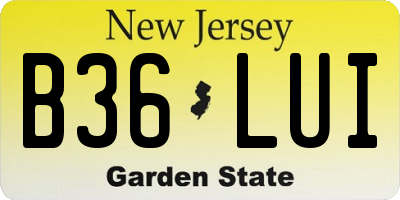 NJ license plate B36LUI