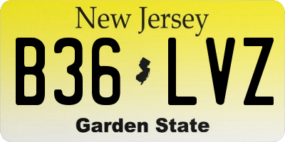 NJ license plate B36LVZ