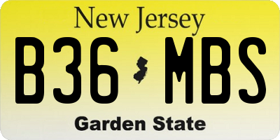 NJ license plate B36MBS