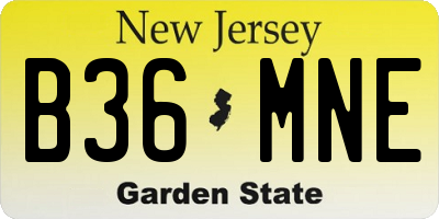 NJ license plate B36MNE