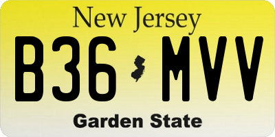 NJ license plate B36MVV