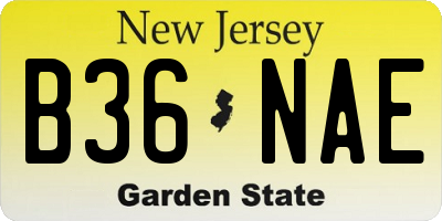 NJ license plate B36NAE