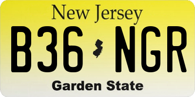 NJ license plate B36NGR
