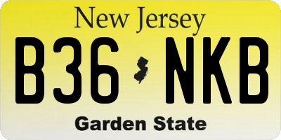 NJ license plate B36NKB