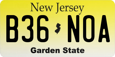 NJ license plate B36NOA
