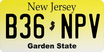 NJ license plate B36NPV