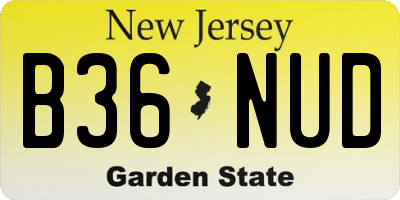 NJ license plate B36NUD