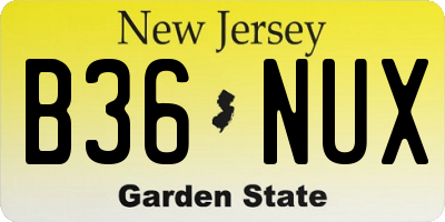 NJ license plate B36NUX