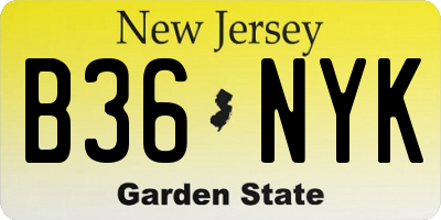 NJ license plate B36NYK