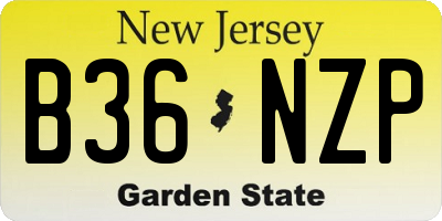 NJ license plate B36NZP