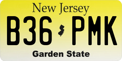 NJ license plate B36PMK