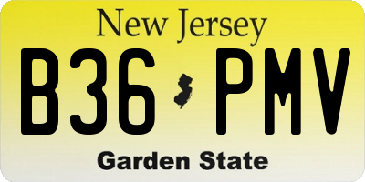 NJ license plate B36PMV