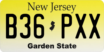 NJ license plate B36PXX