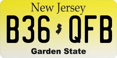 NJ license plate B36QFB