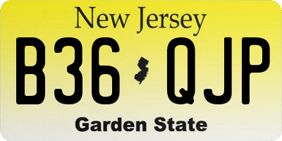 NJ license plate B36QJP