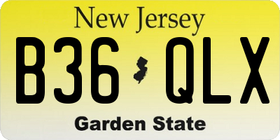NJ license plate B36QLX