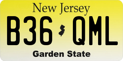 NJ license plate B36QML