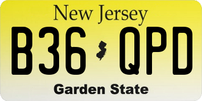 NJ license plate B36QPD