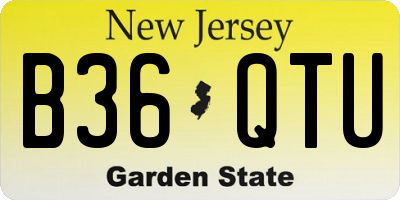 NJ license plate B36QTU