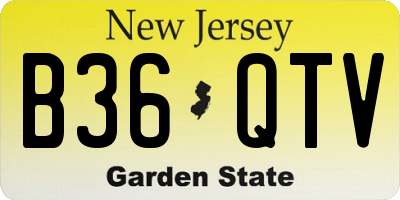 NJ license plate B36QTV