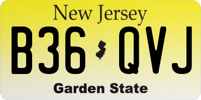 NJ license plate B36QVJ