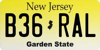 NJ license plate B36RAL