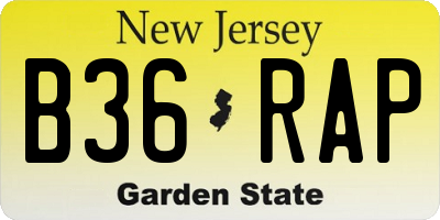 NJ license plate B36RAP