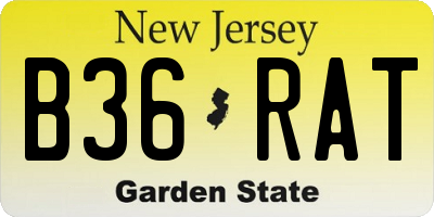NJ license plate B36RAT