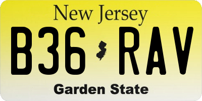 NJ license plate B36RAV