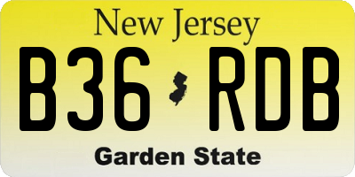NJ license plate B36RDB