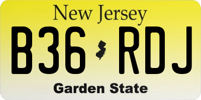NJ license plate B36RDJ