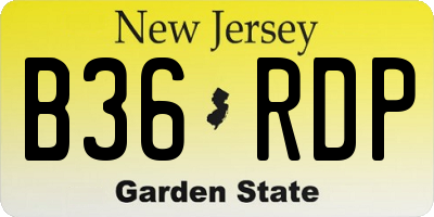 NJ license plate B36RDP