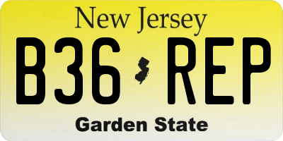 NJ license plate B36REP