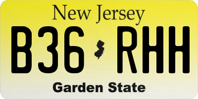 NJ license plate B36RHH
