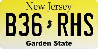 NJ license plate B36RHS