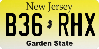 NJ license plate B36RHX