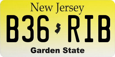 NJ license plate B36RIB