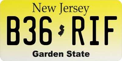 NJ license plate B36RIF