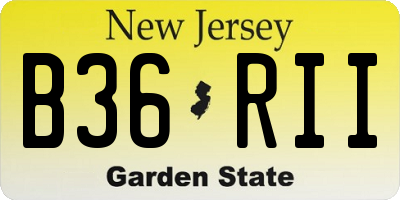 NJ license plate B36RII