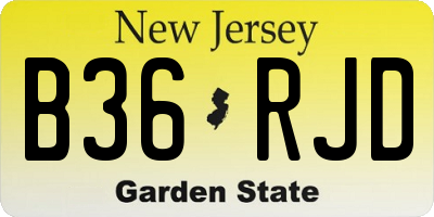 NJ license plate B36RJD