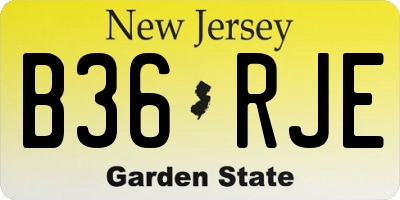 NJ license plate B36RJE