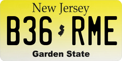 NJ license plate B36RME
