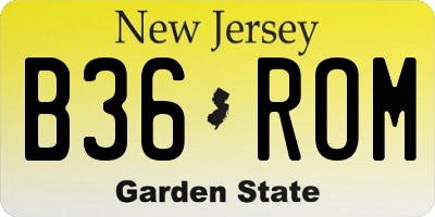 NJ license plate B36ROM