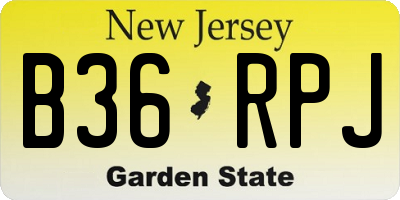 NJ license plate B36RPJ