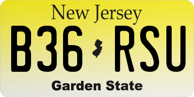NJ license plate B36RSU