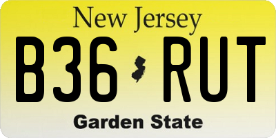 NJ license plate B36RUT