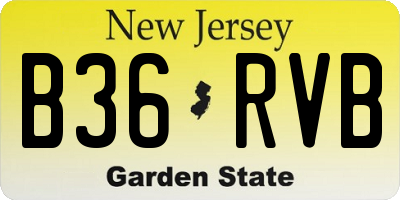 NJ license plate B36RVB