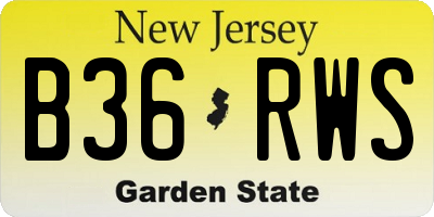NJ license plate B36RWS